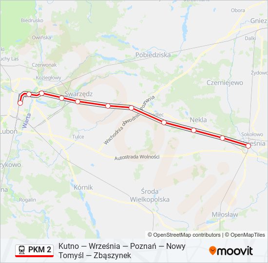 Поезд PKM 2: карта маршрута