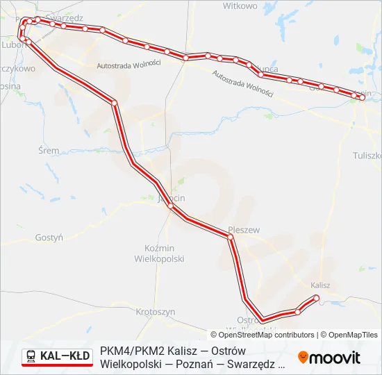  KAL—KŁD: карта маршрута