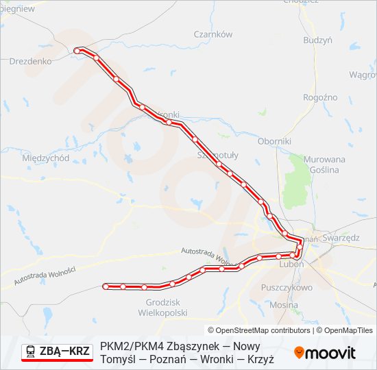  ZBĄ—KRZ: карта маршрута