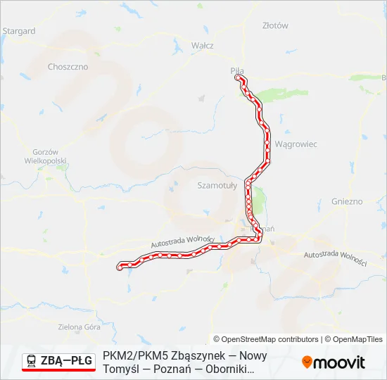  ZBĄ—PŁG: карта маршрута