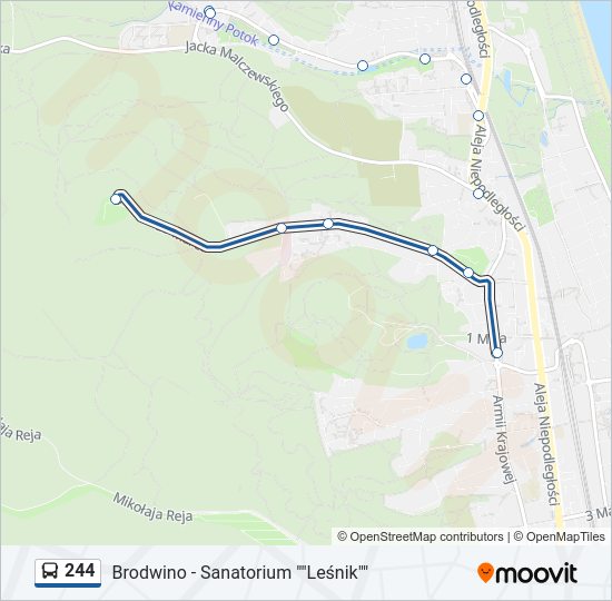 244 bus Line Map