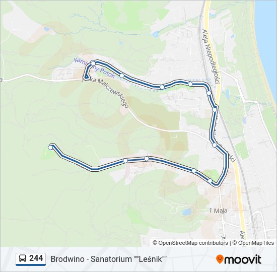 244 bus Line Map