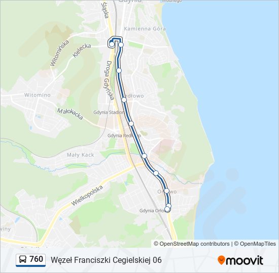 760 bus Line Map