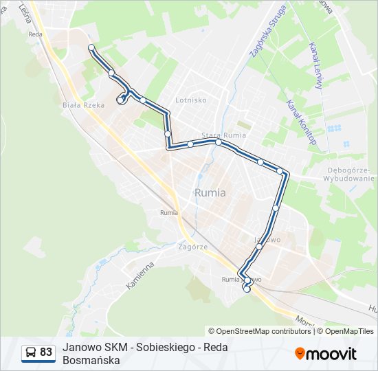 83 bus Line Map