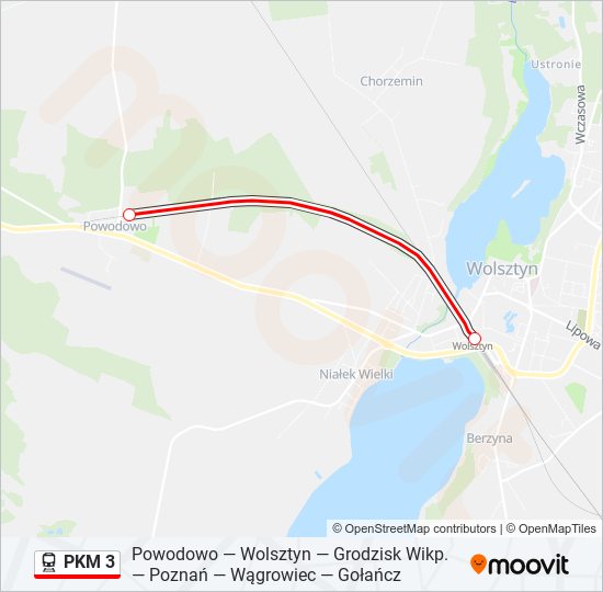 Поезд PKM 3: карта маршрута