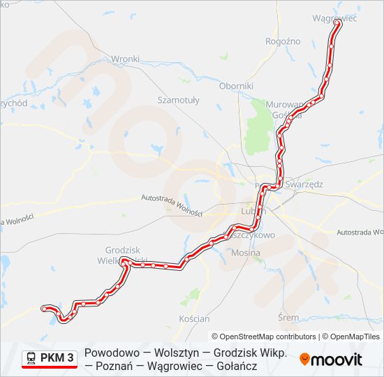 PKM 3 train Line Map