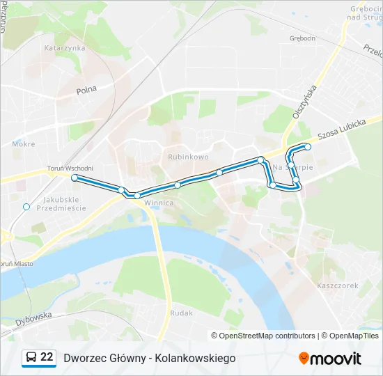 Автобус 22: карта маршрута
