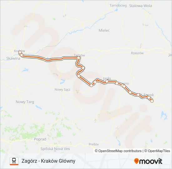 Поезд IC 33112: карта маршрута