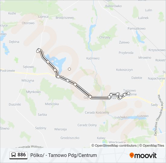 886 bus Line Map