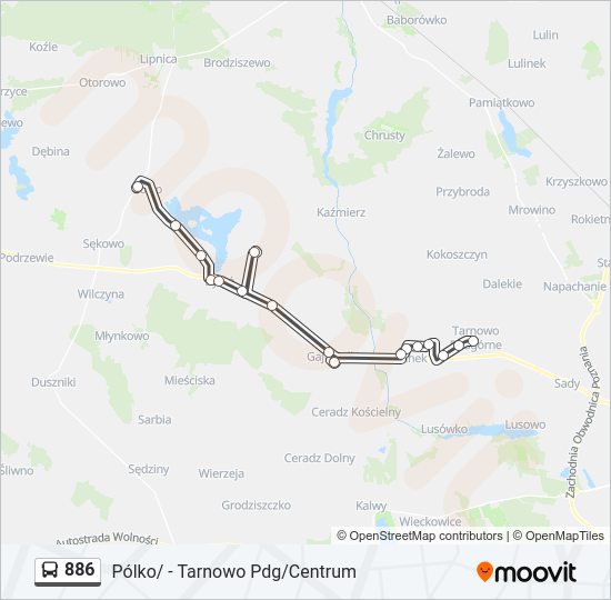 886 bus Line Map