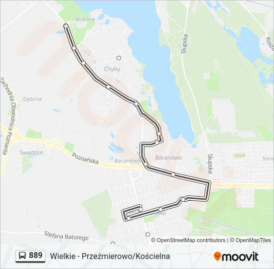 Автобус 889: карта маршрута