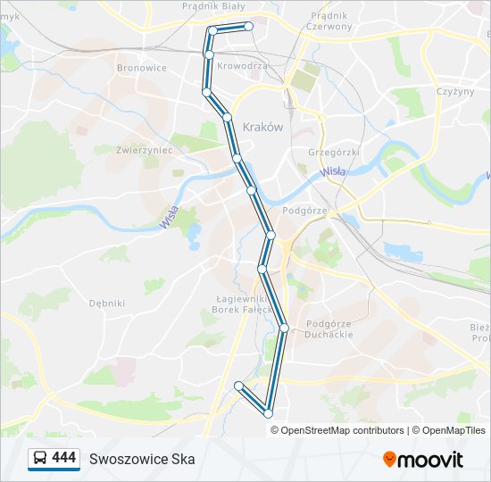 444 bus Line Map