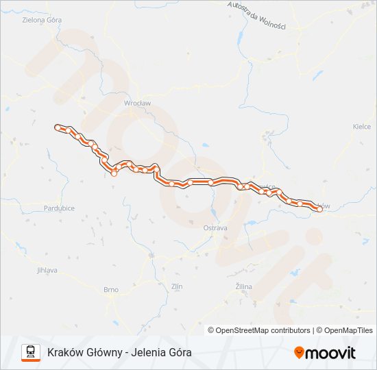 Поезд IC 36106: карта маршрута