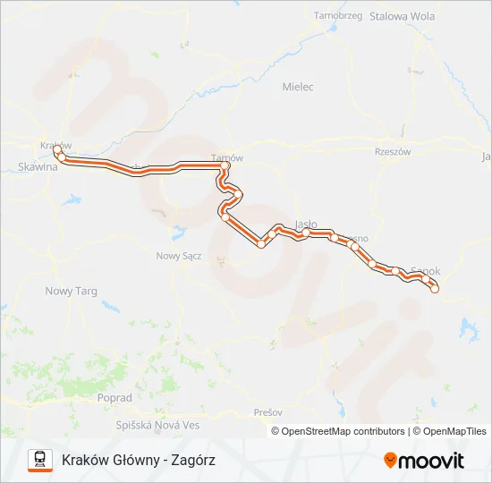 Поезд IC 30110: карта маршрута