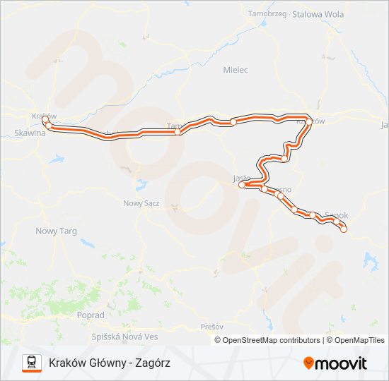 Поезд IC 30112: карта маршрута