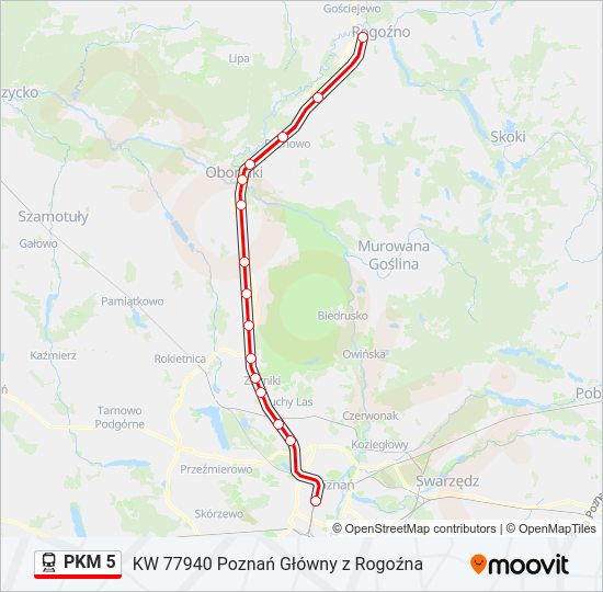 Поезд PKM 5: карта маршрута