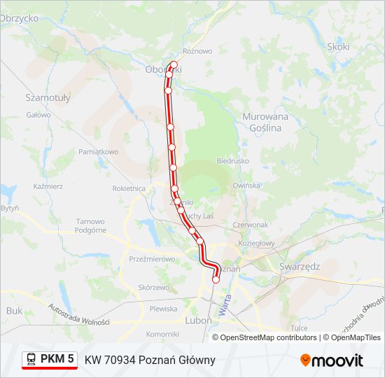 Поезд PKM 5: карта маршрута