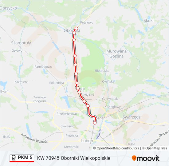 Поезд PKM 5: карта маршрута