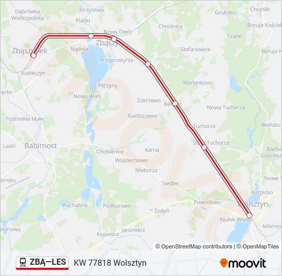 ZBĄ—LES train Line Map