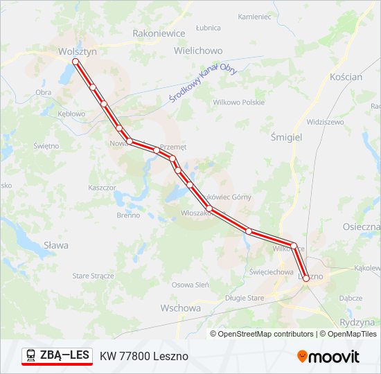 ZBĄ—LES train Line Map