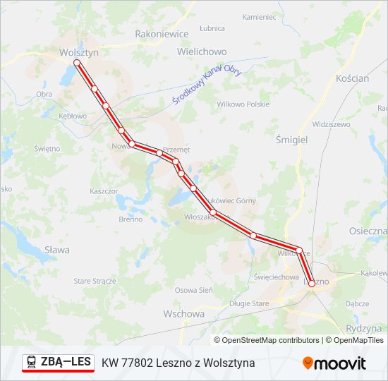 ZBĄ—LES train Line Map