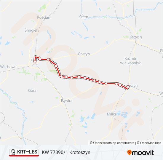 KRT—LES train Line Map