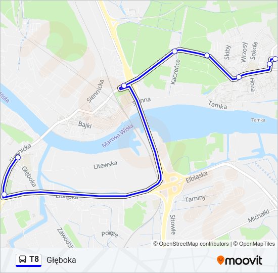 T8 bus Line Map