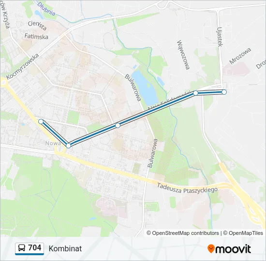 704 Bus Line Map
