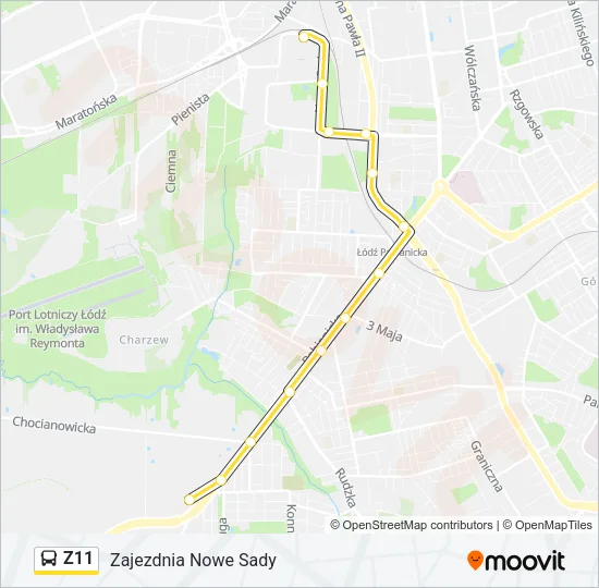 Z11 Bus Line Map