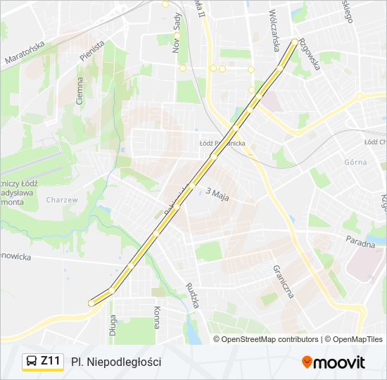 Z11 bus Line Map