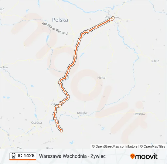 IC 1428 Train Line Map
