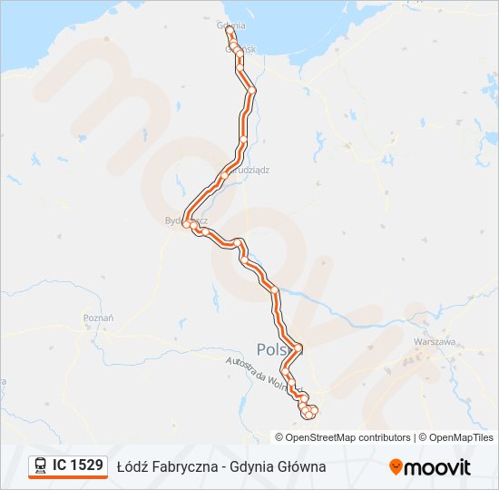 IC 1529 train Line Map