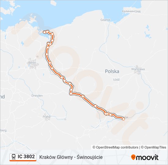 IC 3802 train Line Map