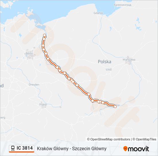 IC 3814 train Line Map