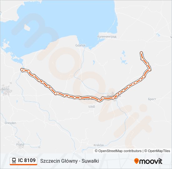 IC 8109 train Line Map