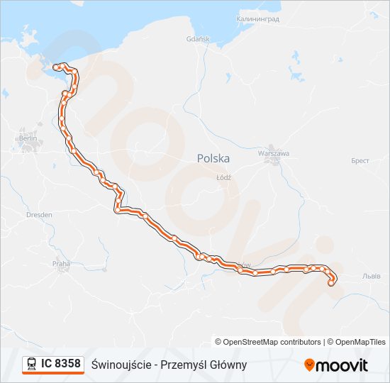 IC 8358 train Line Map