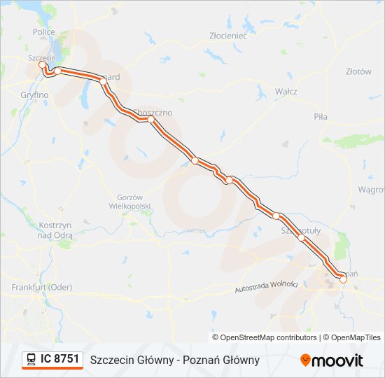 IC 8751 train Line Map