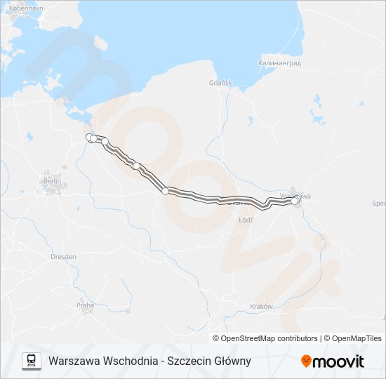 Поезд EIC 1802: карта маршрута