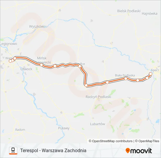 Поезд IC 11102: карта маршрута