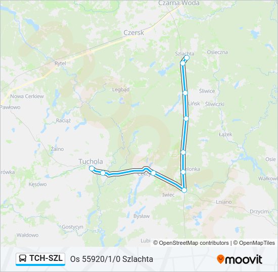 Автобус TCH-SZL: карта маршрута