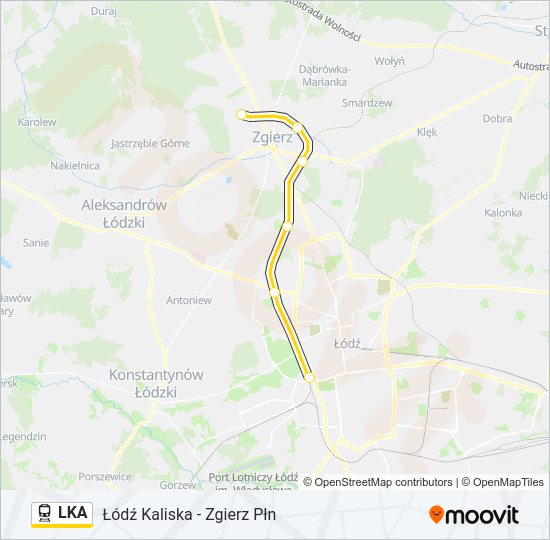 Поезд LKA: карта маршрута