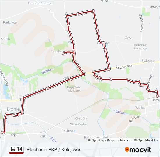 14 bus Line Map