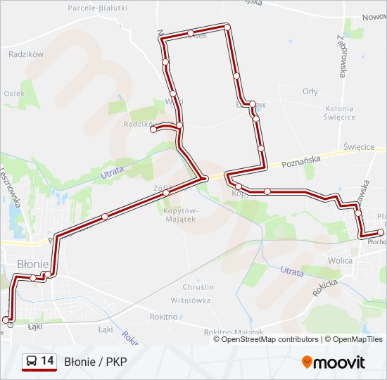 14 bus Line Map