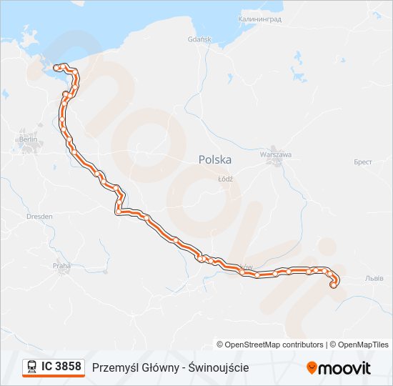 IC 3858 train Line Map