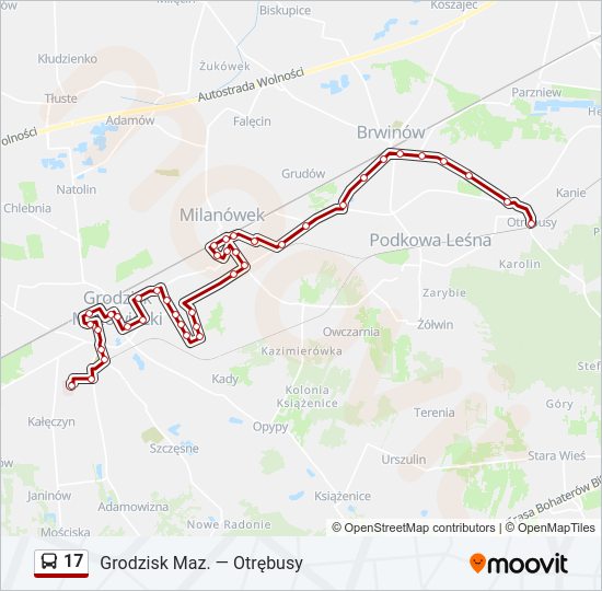 17 bus Line Map