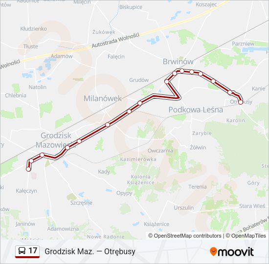 17 bus Line Map