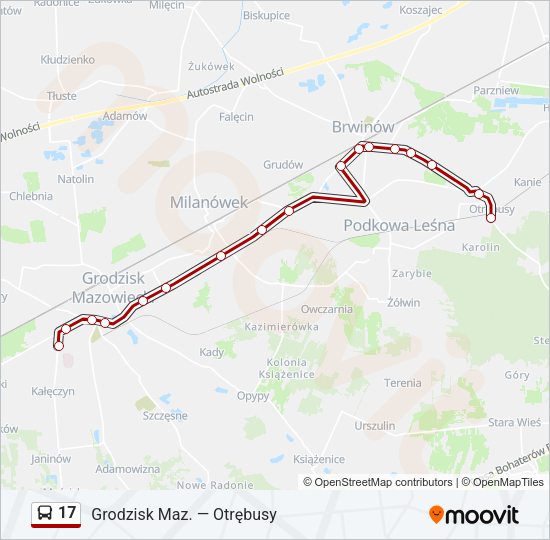 17 bus Line Map