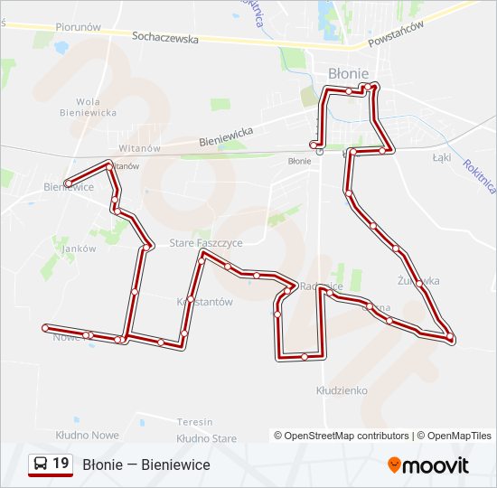 19 bus Line Map