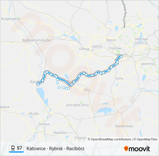 Поезд S7: карта маршрута