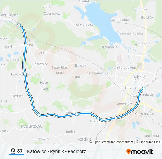 Поезд S7: карта маршрута
